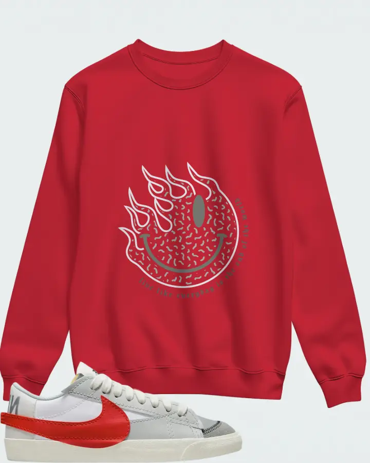 Nike Blazer Low 77 Jumbo White Photon Dust Light Smoke Grey University Red Matching Sweatshirt
