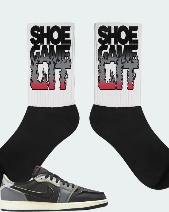 Jordan 1 Low OG EX Sneaker Matching White Socks - Shoe Game Lit Refreshed