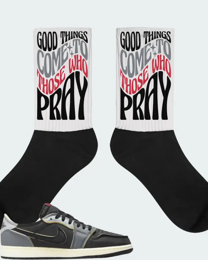 Jordan 1 Low OG EX Sneaker Matching White Socks - Good Things Come To Those Who Pray