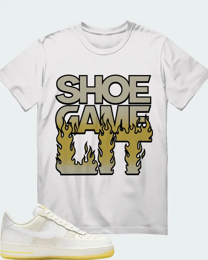 Nike Air Force 1 Low '07 UV Reactive Patchwork White Multicolor Yellow (Women's) Sneaker Matching White T-Shirt - Shoe Game Lit Refreshed