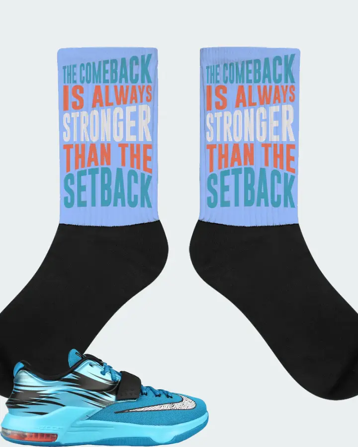 Nike KD 7 Sneaker Matching Carolina Blue Socks - The Comeback
