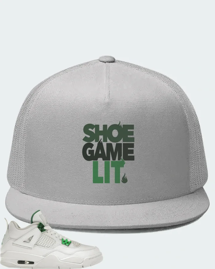 Jordan 4 Retro Sneaker Matching White Hat - Shoe Game Lit Classic