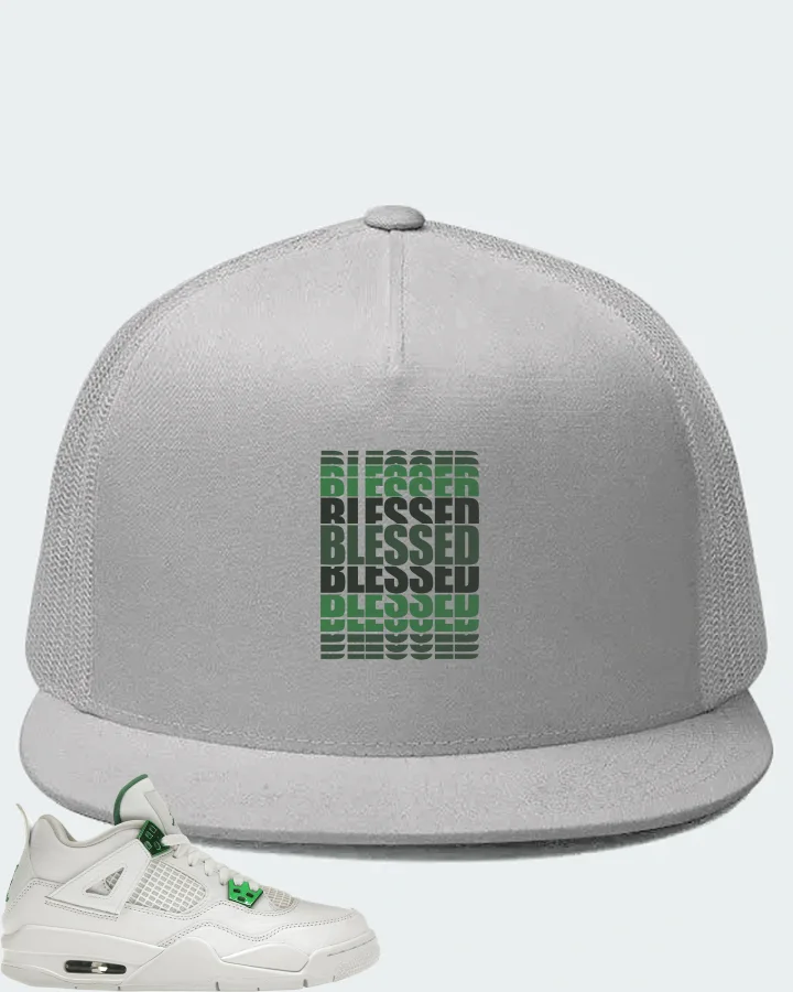 Jordan 4 Retro Sneaker Matching White Hat - BLESSED Many Times