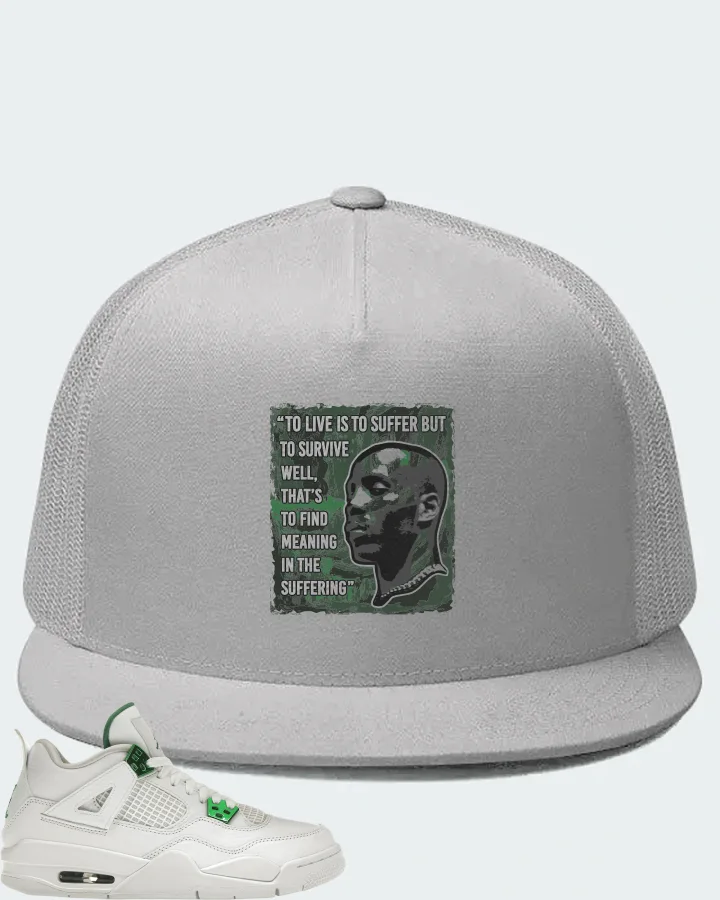 Jordan 4 Retro Sneaker Matching White Hat - DMX Suffer Quote
