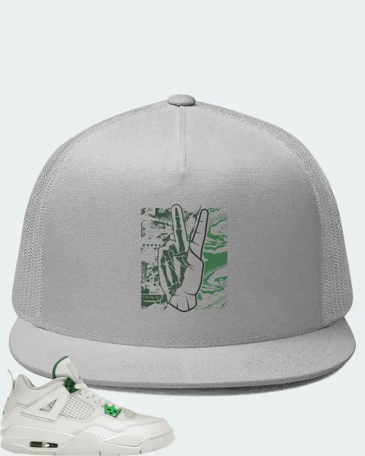 Jordan 4 Retro Sneaker Matching White Hat - Peace of mind