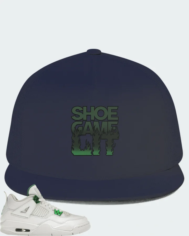 Jordan 4 Retro Sneaker Matching Navy Hat - Shoe Game Lit Refreshed