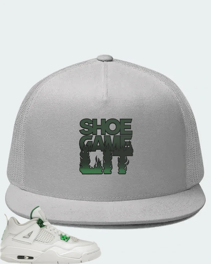 Jordan 4 Retro Sneaker Matching White Hat - Shoe Game Lit Refreshed