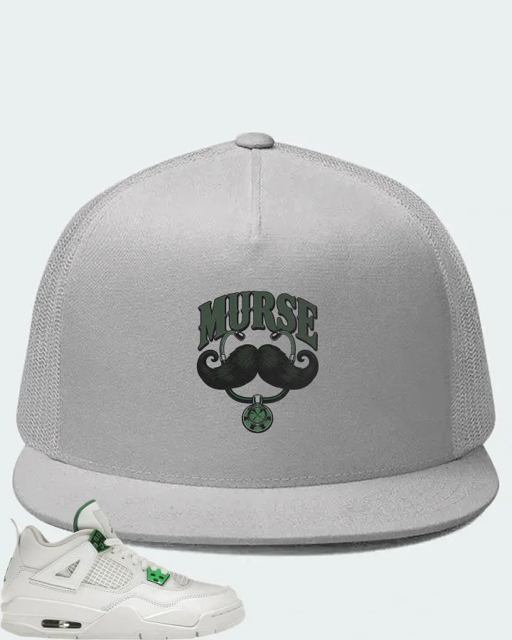 Jordan 4 Retro Sneaker Matching White Hat - Murse Mustache