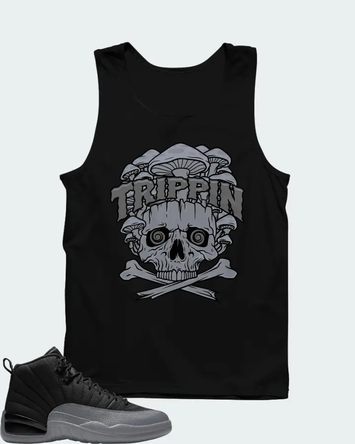 Air Jordan 12 Black Wolf Grey Matching Tank Top