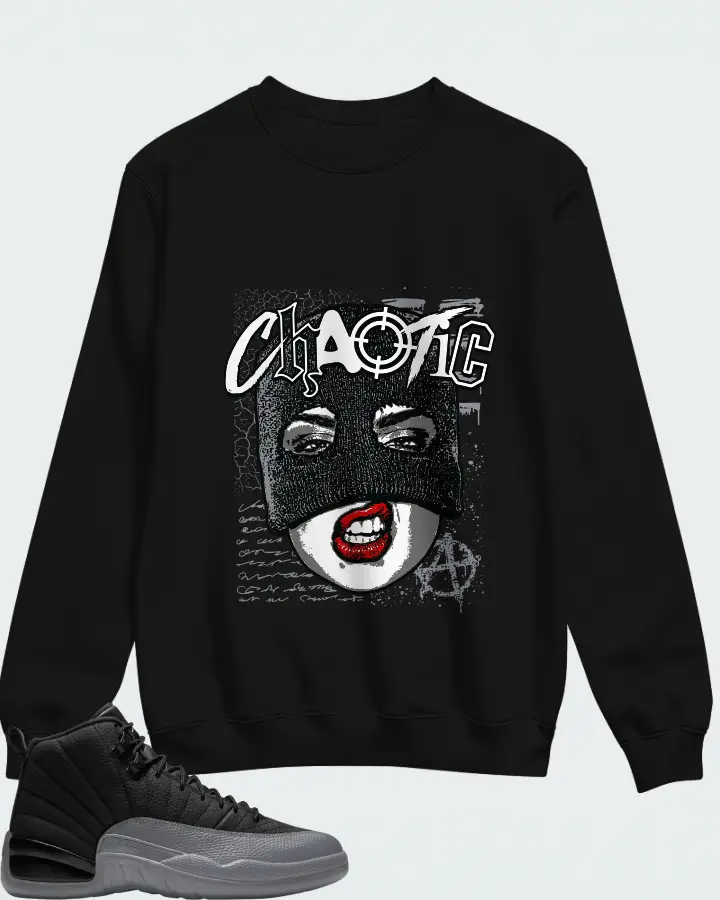 Air Jordan 12 Black Wolf Grey Matching Sweatshirt