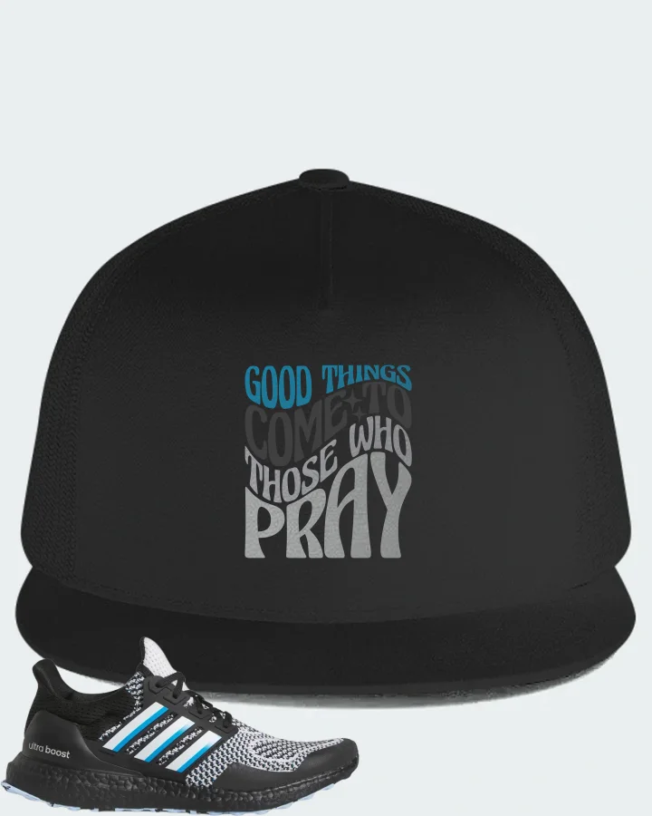 adidas Ultra Boost 1.0 DNA Sneaker Matching Black Hat - Good Things Come To Those Who Pray