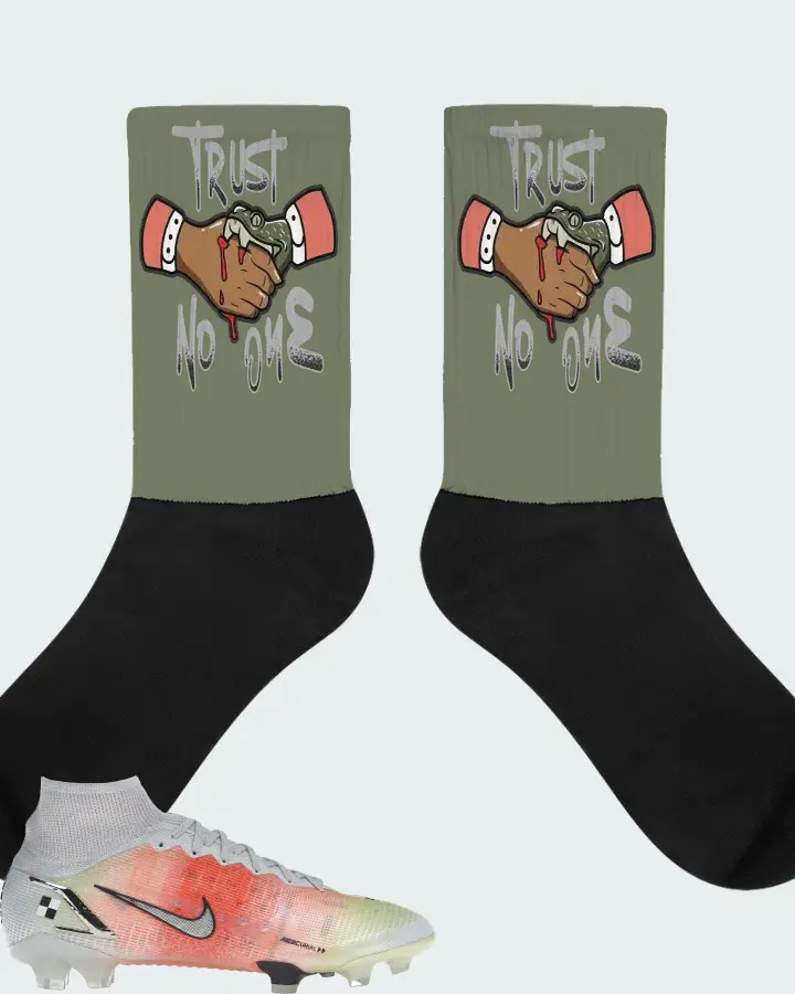 Nike Mercurial Dream Speed Superfly 8 Elite FG Sneaker Matching Olive Socks - Trust No One