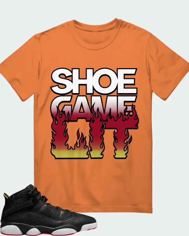 Jordan 6 Rings Sneaker Matching Burnt Orange T-Shirt - Shoe Game Lit Refreshed
