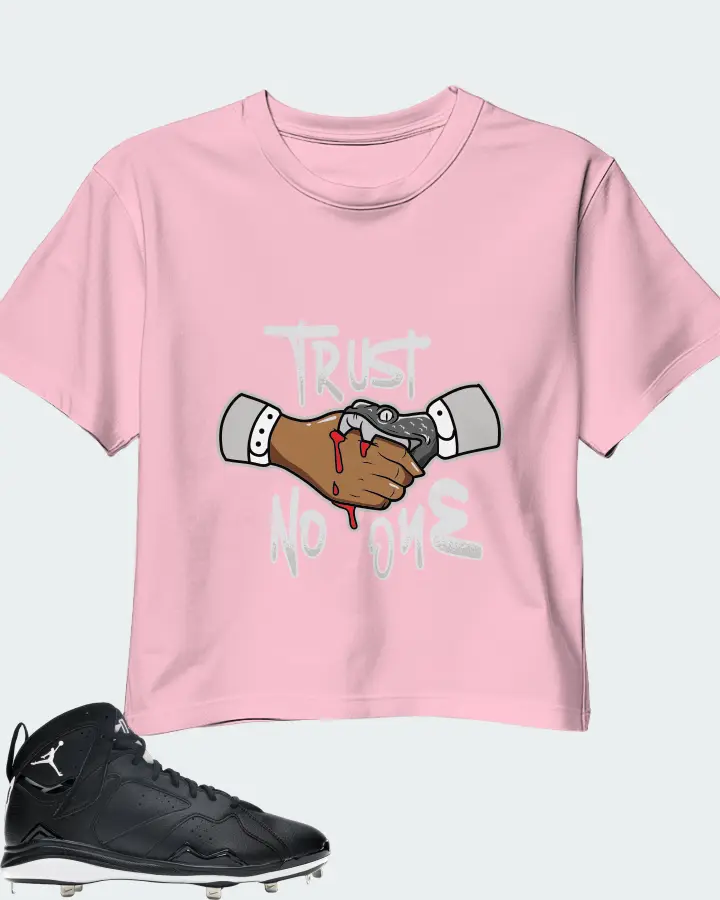 Jordan 7 Retro Cleat Sneaker Matching Pink Crop Top - Trust No One