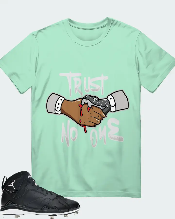 Jordan 7 Retro Cleat Sneaker Matching Mint T-Shirt - Trust No One