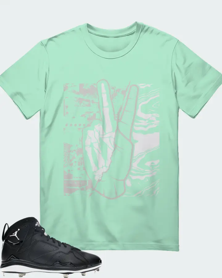 Jordan 7 Retro Cleat Sneaker Matching Mint T-Shirt - Peace of mind