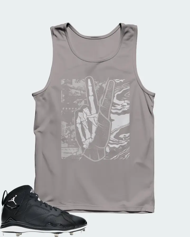 Jordan 7 Retro Cleat Sneaker Matching Grey Tank Top - Peace of mind