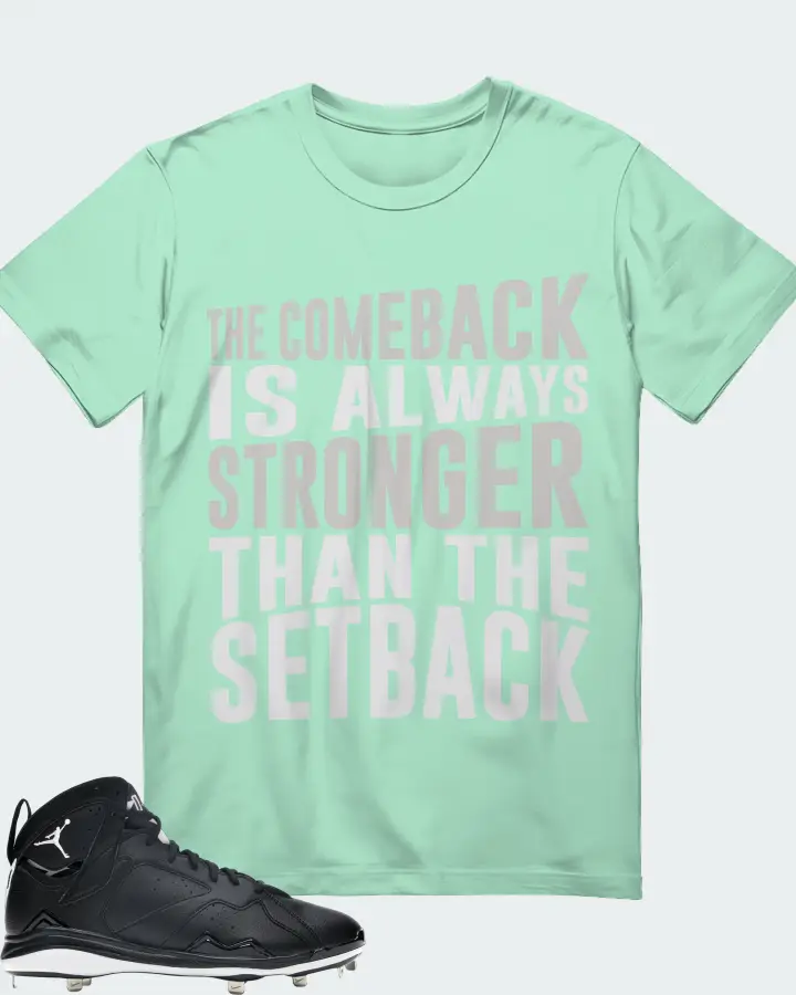 Jordan 7 Retro Cleat Sneaker Matching Mint T-Shirt - The Comeback