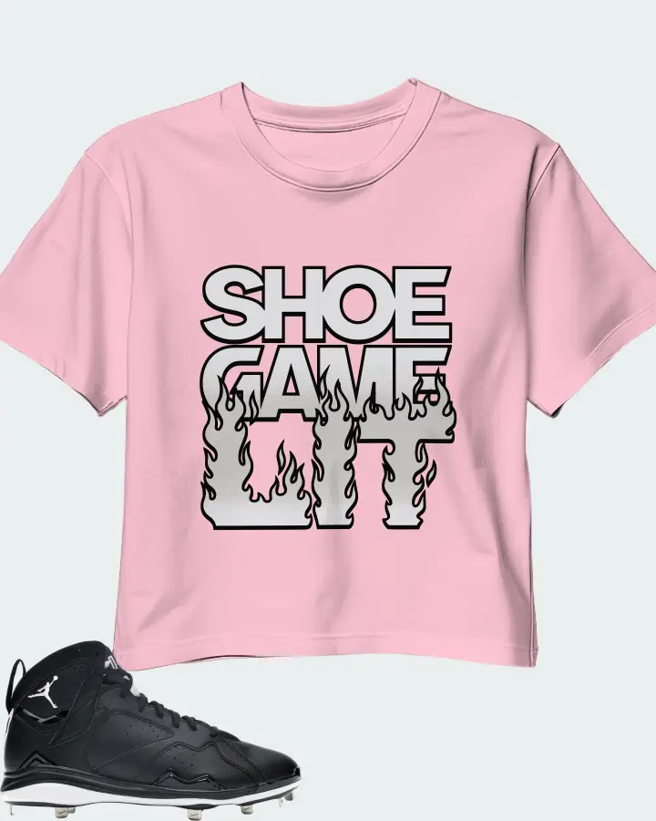 Jordan 7 Retro Cleat Sneaker Matching Pink Crop Top - Shoe Game Lit Refreshed