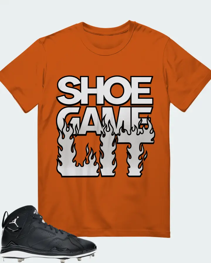 Jordan 7 Retro Cleat Sneaker Matching Autumn T-Shirt - Shoe Game Lit Refreshed