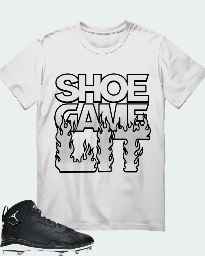 Jordan 7 Retro Cleat Sneaker Matching White T-Shirt - Shoe Game Lit Refreshed