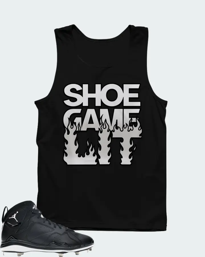Jordan 7 Retro Cleat Sneaker Matching Black Tank Top - Shoe Game Lit Refreshed
