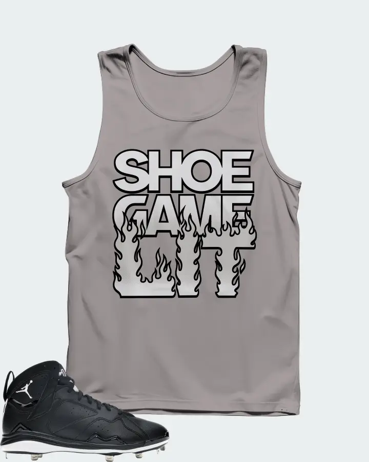 Jordan 7 Retro Cleat Sneaker Matching Grey Tank Top - Shoe Game Lit Refreshed