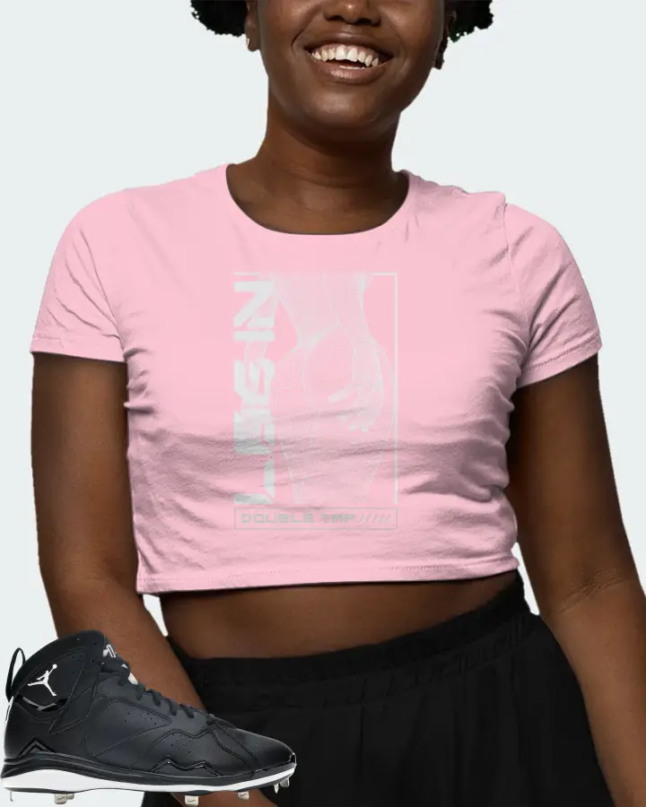 Jordan 7 Retro Cleat Sneaker Matching Pink Crop Top (LOGIN) - View 3