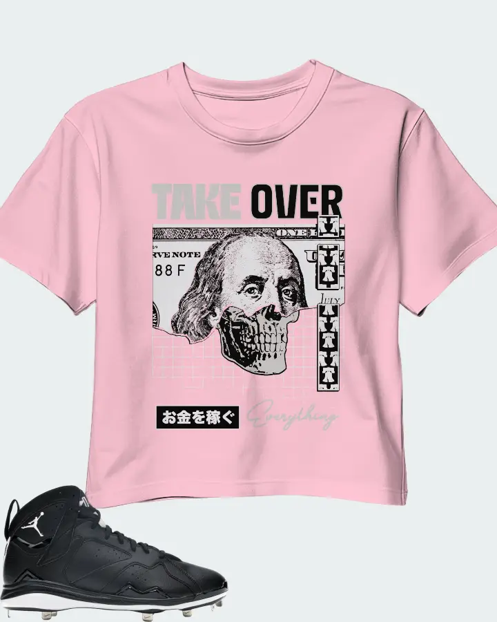 Jordan 7 Retro Cleat Sneaker Matching Pink Crop Top - Take Over