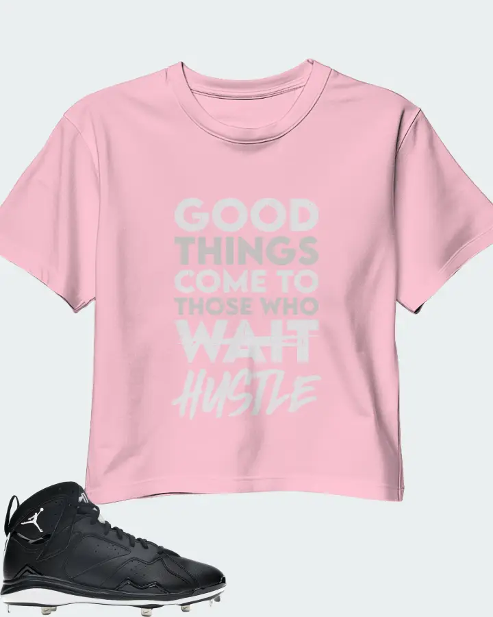 Jordan 7 Retro Cleat Sneaker Matching Pink Crop Top - Good Things Come