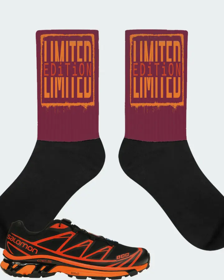 Salomon XT-6 Sneaker Matching Maroon Socks - LIMITED EDITION