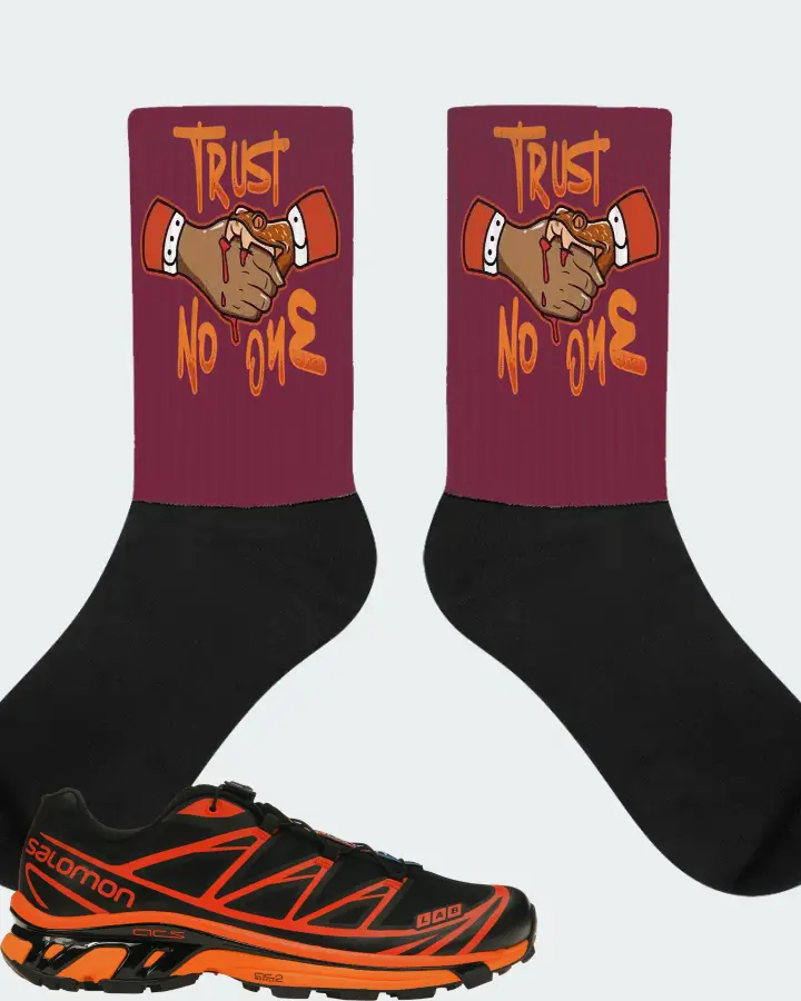 Salomon XT-6 Sneaker Matching Maroon Socks - Trust No One