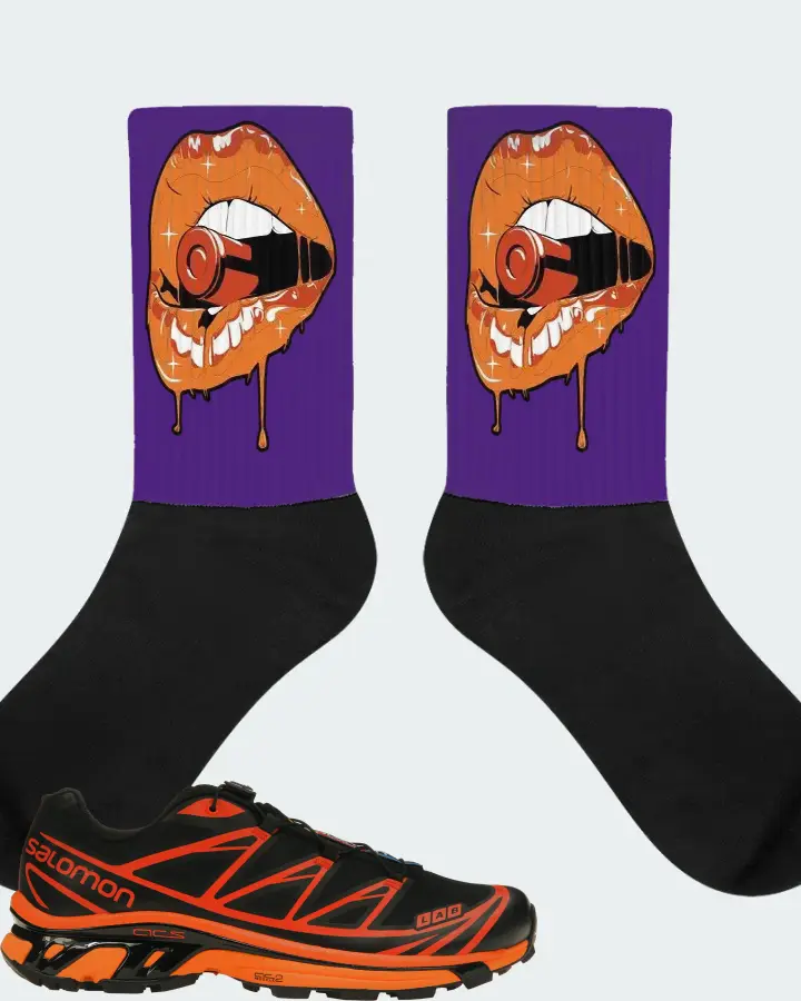 Salomon XT-6 Sneaker Matching Purple Socks - Kiss of Death