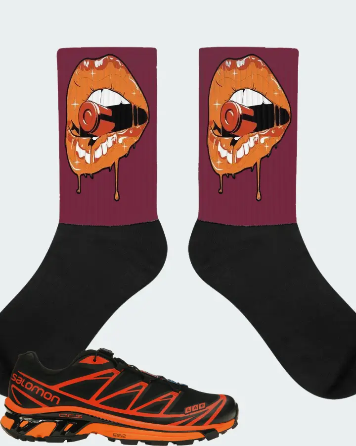 Salomon XT-6 Sneaker Matching Maroon Socks - Kiss of Death