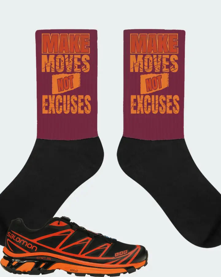 Salomon XT-6 Sneaker Matching Maroon Socks - Make Moves Not Excuses