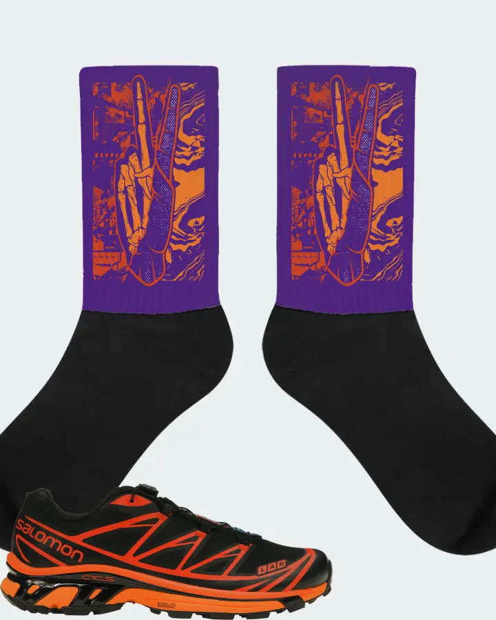 Salomon XT-6 Sneaker Matching Purple Socks - Peace of mind
