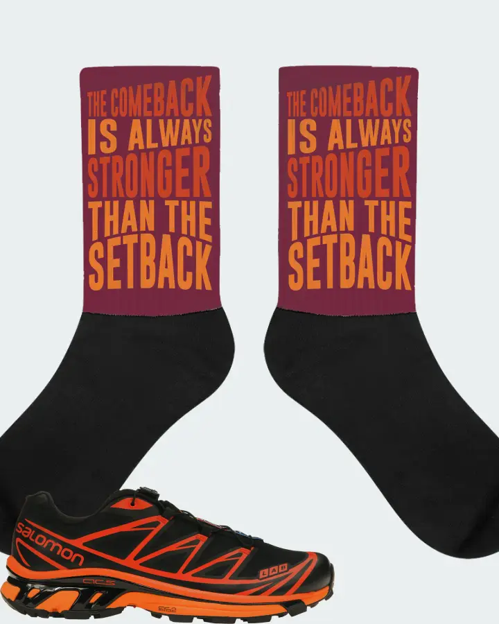 Salomon XT-6 Sneaker Matching Maroon Socks - The Comeback
