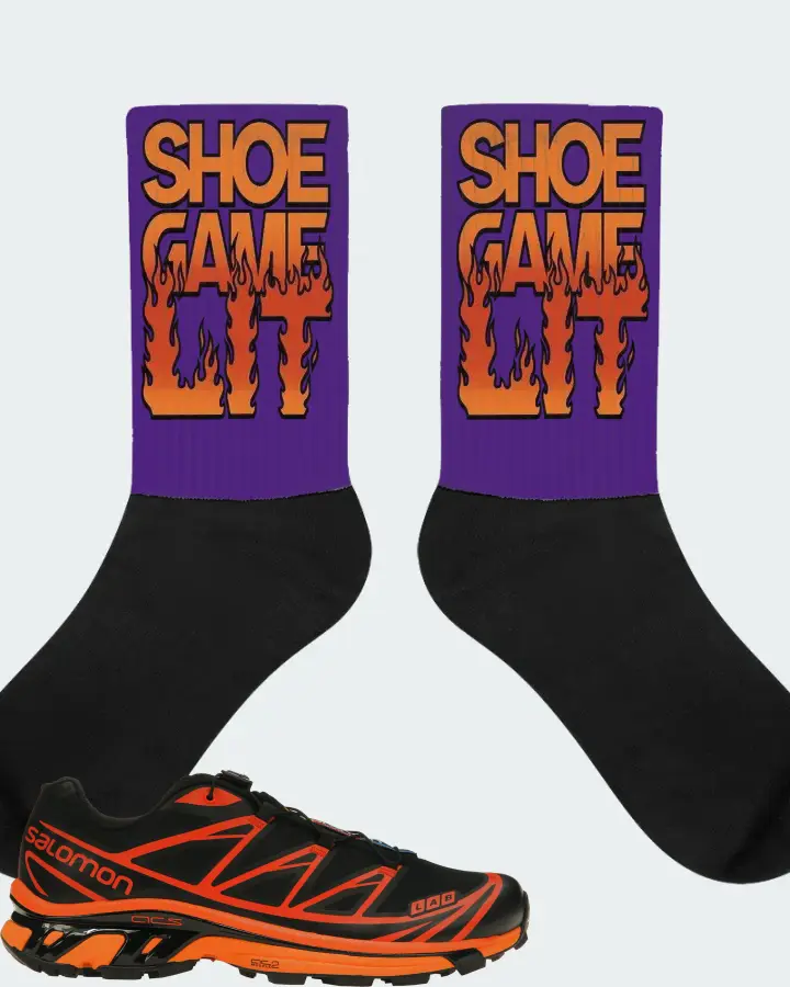 Salomon XT-6 Sneaker Matching Purple Socks - Shoe Game Lit Refreshed