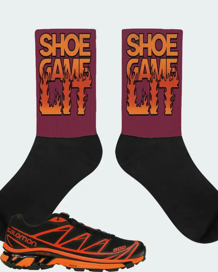 Salomon XT-6 Sneaker Matching Maroon Socks - Shoe Game Lit Refreshed