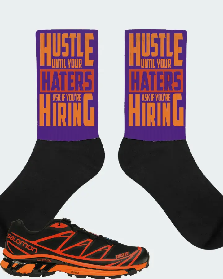 Salomon XT-6 Sneaker Matching Purple Socks - HUSTLE UNTIL YOUR HATERS
