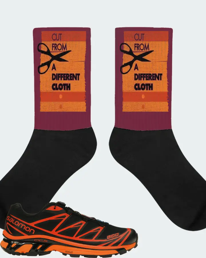 Salomon XT-6 Sneaker Matching Maroon Socks - Cut From a Different Cloth