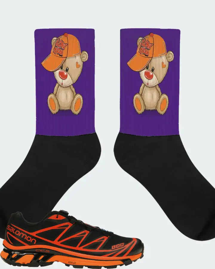 Salomon XT-6 Sneaker Matching Purple Socks - LOW KEY BEAR