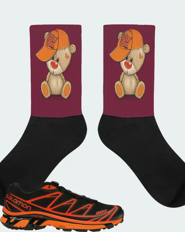Salomon XT-6 Sneaker Matching Maroon Socks - LOW KEY BEAR