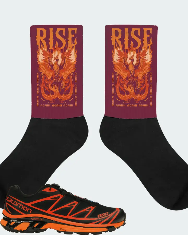 Salomon XT-6 Sneaker Matching Maroon Socks - RISE