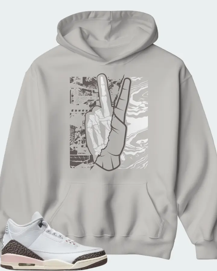 Jordan 3 Retro Sneaker Matching Grey Hoodie - Peace of mind