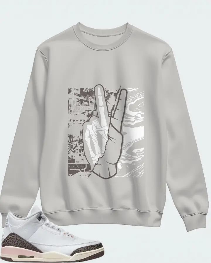 Jordan 3 Retro Sneaker Matching Grey Sweatshirt - Peace of mind