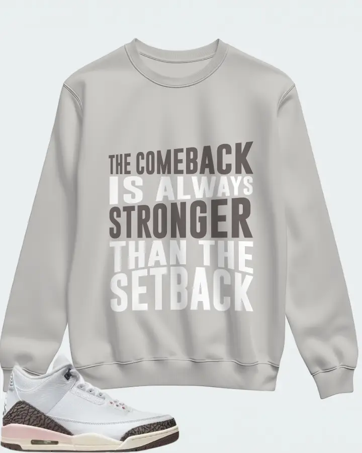 Jordan 3 Retro Sneaker Matching Grey Sweatshirt - The Comeback