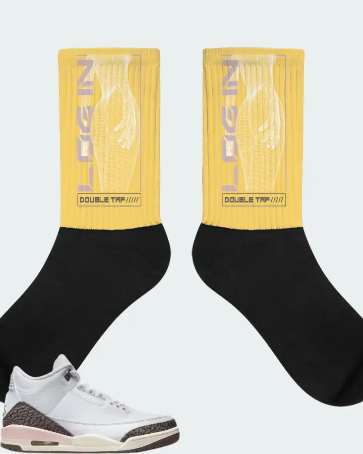 Jordan 3 Retro Sneaker Matching Yellow Socks (LOGIN) - View 1