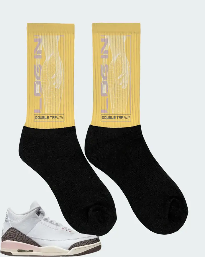 Jordan 3 Retro Sneaker Matching Yellow Socks (LOGIN) - View 2