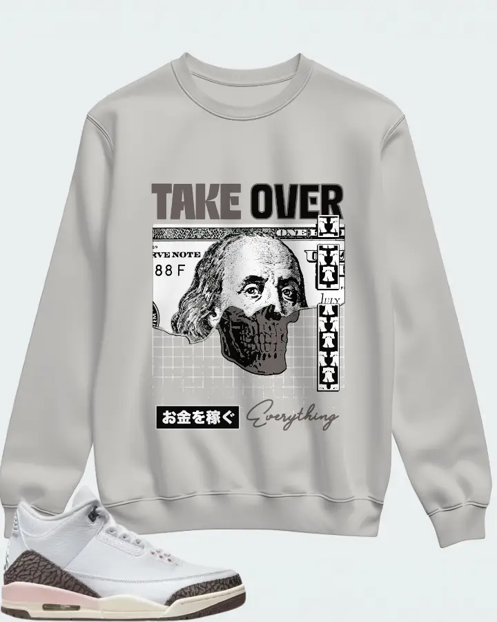 Jordan 3 Retro Sneaker Matching Grey Sweatshirt - Take Over